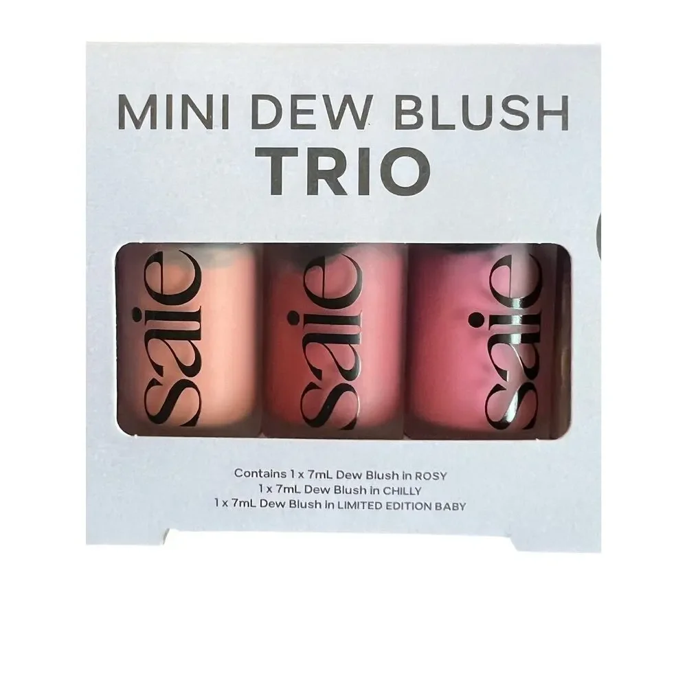 Saie Beauty Mini Blush Trio Gift Set Rosy/Chilly/Baby Limited Edition New in Box